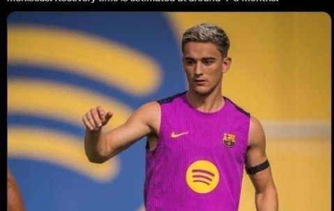 巴萨被重创！21岁悍将再次伤停4-5个月，年纪轻轻职业生涯堪忧